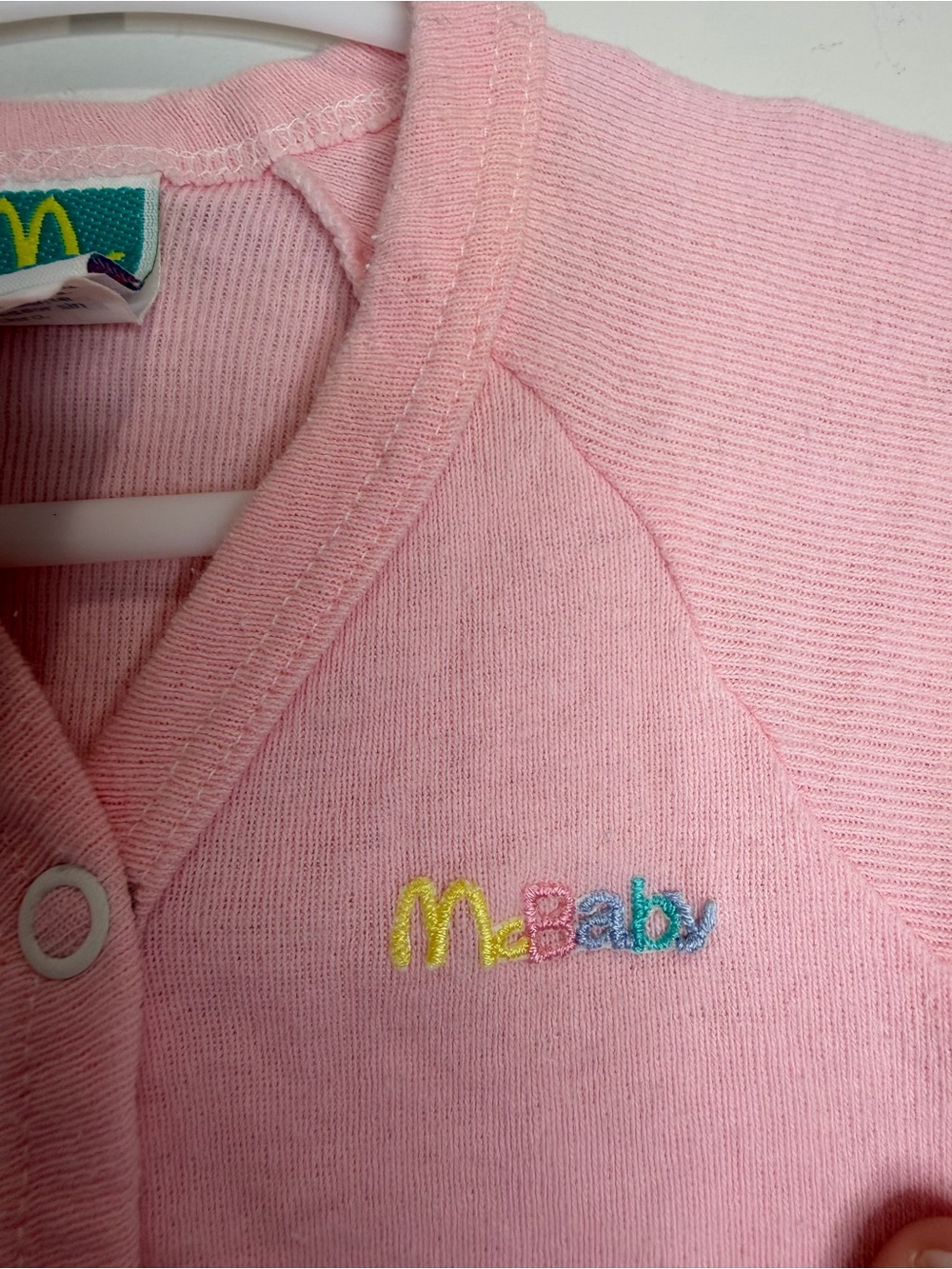 Vintage McBaby Footless Sleeper / Romper Pink Newborn